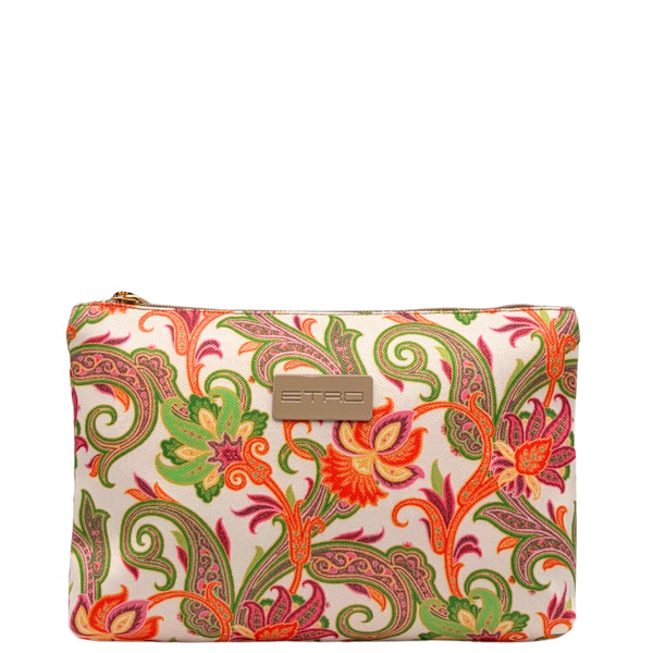 Etro Kulturtasche Orange Flower Envelope Medium