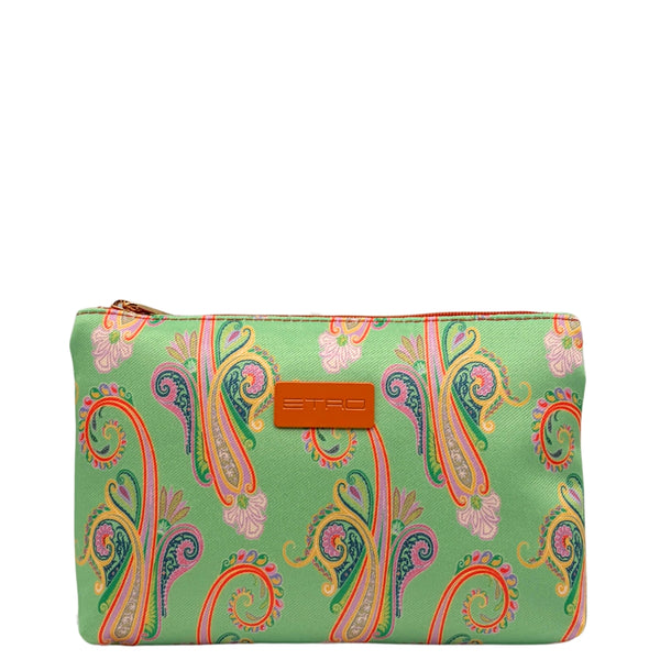 Etro Kulturtasche Paisley Green Envelope Medium