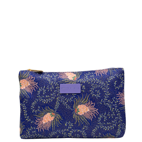 Etro Kulturtasche Violet Flower Envelope Medium