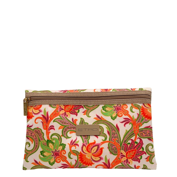Etro Kulturtasche Orange Flower Envelope Small Zipper