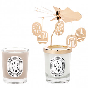 Diptyque Holiday Carousel Set with two Candles: Baies & Feu de Bois